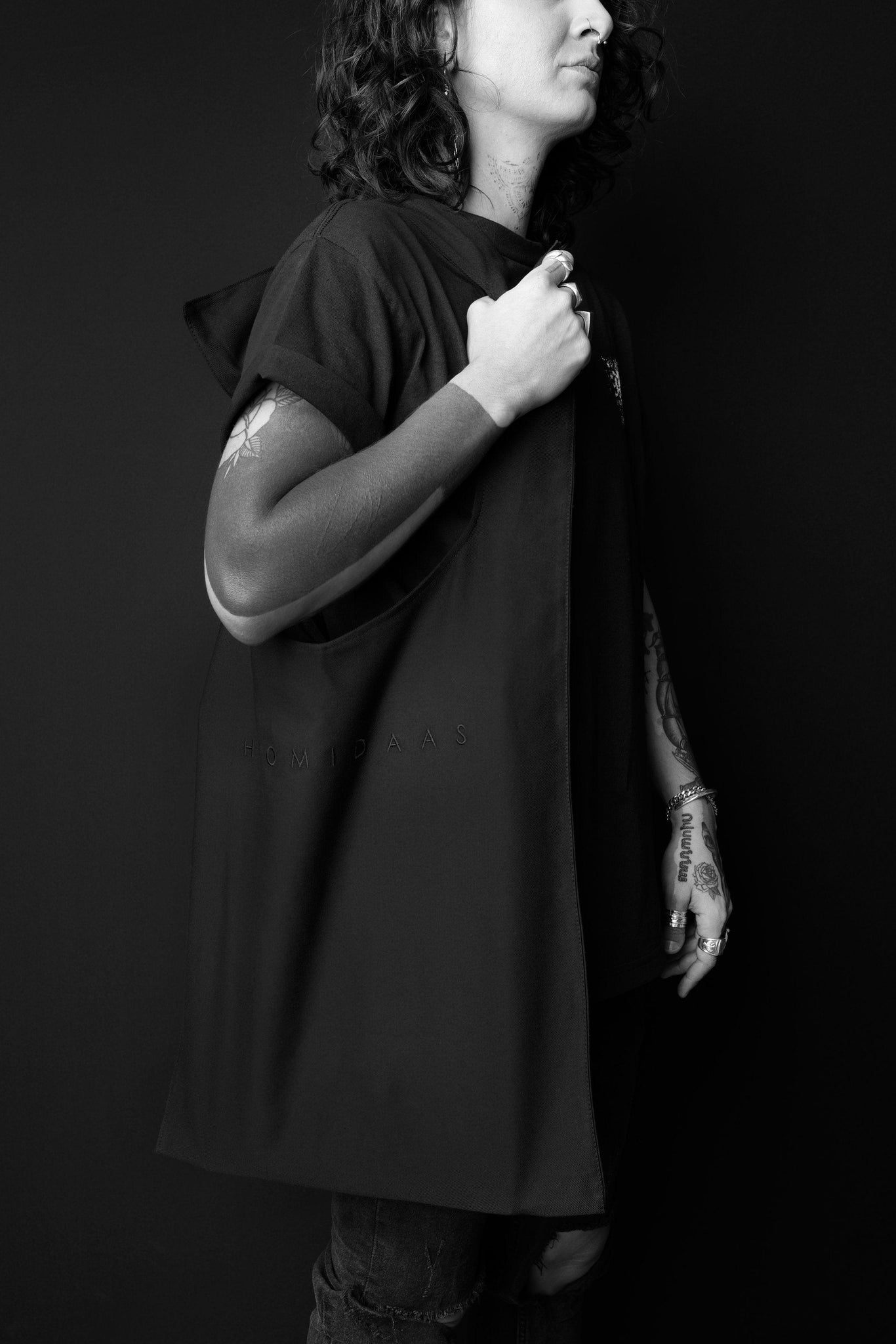 Hoomidaas Tote Bag - Black Embroidered - Reborn Project Clothing