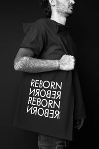 Reborn Tote Bag - White Print - Reborn Project Clothing